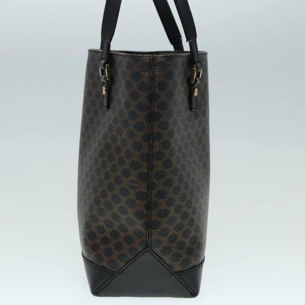 CELINE Macadam Canvas Hand Bag PVC Black Gold Auth 90948 - Picture 3 of 16